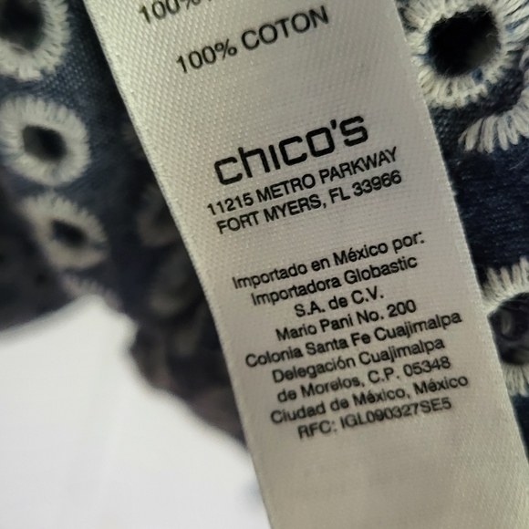 Chico’s Tonga Eyelet Summer Blazer Jacket - Picture 8 of 9